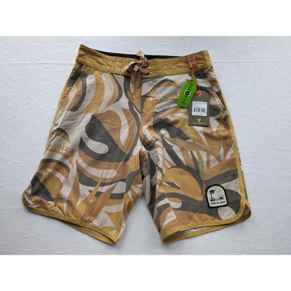 Men's Howler Bros Stretch Bruja Boardshorts Size 30 Monstera Mash CitronNEW